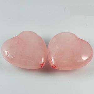 47.17 Ct. HEART SHAPED DRILLED ROSE QUARTS FROM BRAZIL