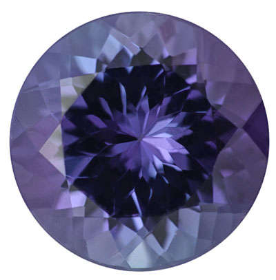 -G.I.S.A. CERTIFIED!- 0.94 Ct. TANZANITE Vivid! Bluish Violet Round Cut VVS(Value: R8930)-R1 Start!!