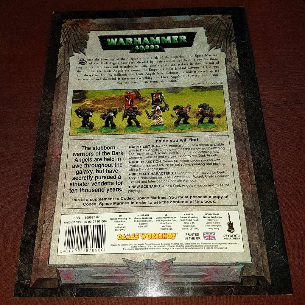 Warhammer 40K Dark Angels Codex