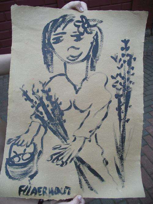 Claerhout lady with basket of apples and flowers