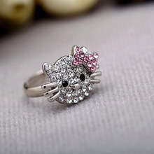 FASHION HELLO KITTY RING WITH RHINE STONES