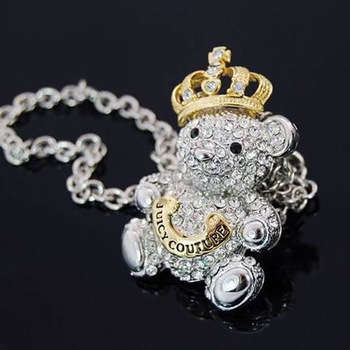 GOLD PLATED CROWN BEAR NECKLACE WITH CHAIN