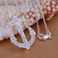 925 SILVER PLATED ANCHOR WITH CHAIN
