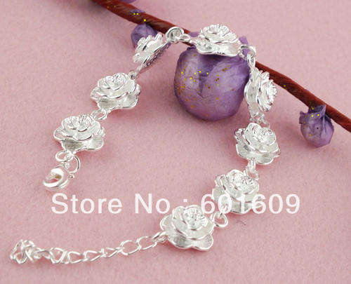925 STERLING SILVER FASCHION EIGHT FLOWER BRACELET