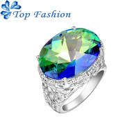 FASHION 925 SILVER PL CRYSTAL RING ! SIZE 9