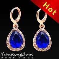 18K ROSE GOLD FILLED CUBIC ZIRCONIA DANGLER EAR RINGS