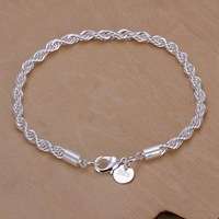 925 STERLING SILVER PL TWISTED ROPE BRACELET