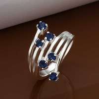 925  STERLING SILVER PL INLAID ZIRCONIA AUSTRALIAN CRYSTAL  RING size 8