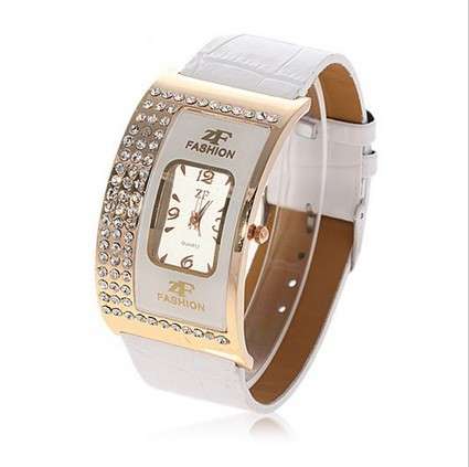 FANCY LADIES WATCH WITH LEATHER STRAP AND RHINESTONES!!!!!!