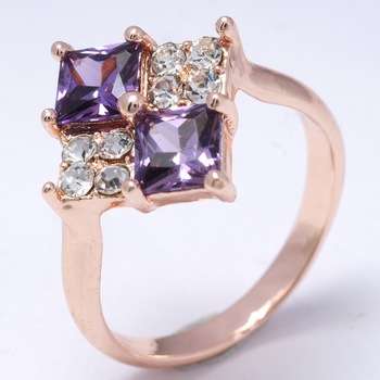 18 KT ROSE GOLD FILLED CUBIC ZIRCON LADIES RING SIZE 11