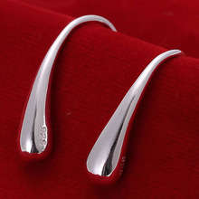 925 SILVER PLATED TEARDROP EAR RINGS
