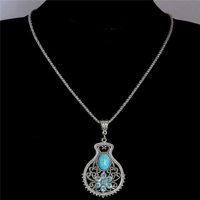 AMAZING LONG TURQUISE SWEATER NECKLACE