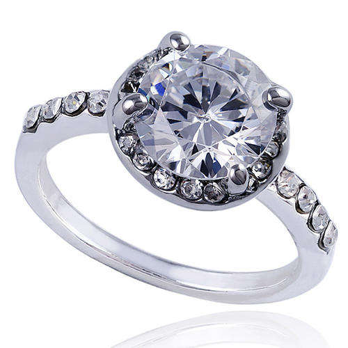 NEW ARRIVAL 14 KT WHITE GOLD PLATED IMITATION DIAMIOND RING SIZE 8.5