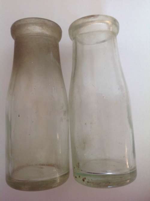 Very rare Talana half pint milk bottles