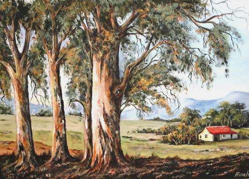 AT HOME WITH GUMS. Original Signed Acrylicby Reel Fincham