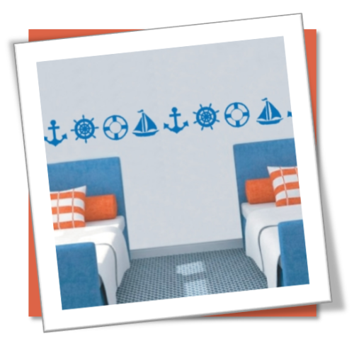 Vinyl Decals Wall Art Stickers - Border: Nautical
