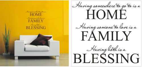 Vinyl Decals Wall Art Stickers - Family Blessing