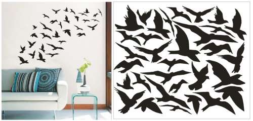 Vinyl Decals Wall Art Stickers - Birds: 20 Abstract Birds