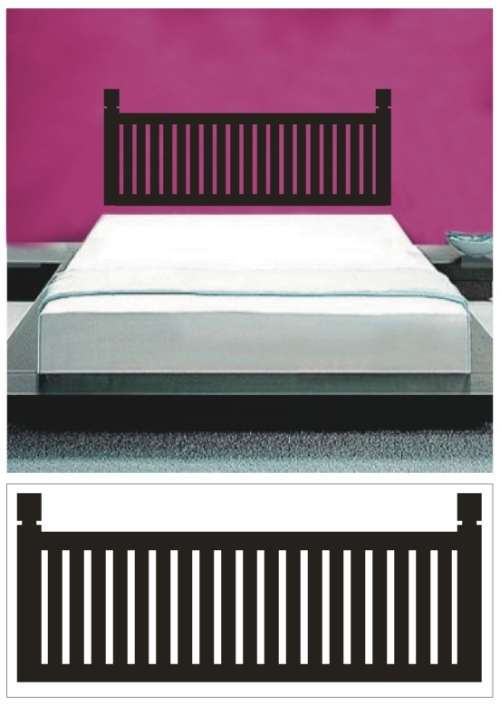Vinyl Decals Wall Art Stickers - Headboard Basic DOUBLE