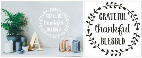 Vinyl Decals Wall Art Stickers - Grateful Thankful Blessed