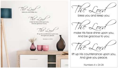 Vinyl Decals Wall Art Stickers - Bless Keep 1 (Numbers 6 v 24-26)