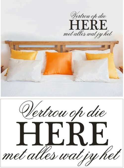 Vinyl Decals Wall Art Stickers - AFRIKAANS: Vertrou Here