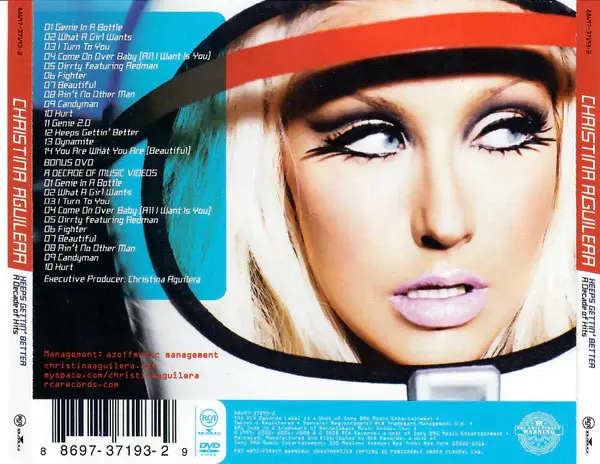 CD: Christina Aguilera - Keeps Gettin' Better, A Decade of Hits (2008) Includes Bonus DVD