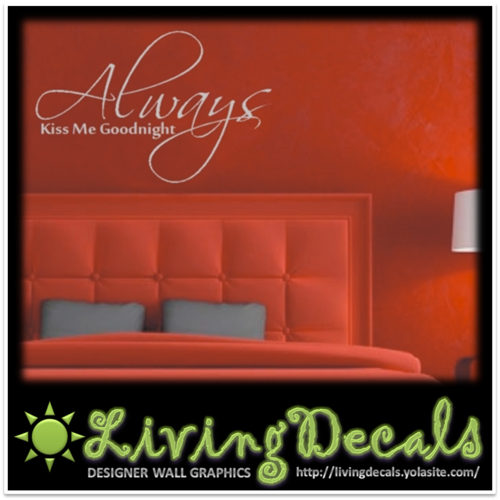 Vinyl Decals Wall Art Stickers - Kiss Goodnight (Small)