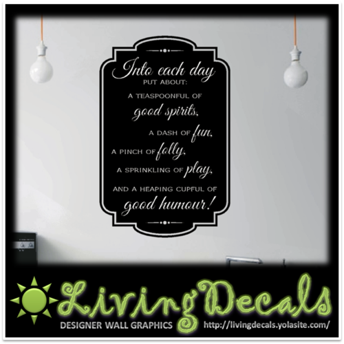 Vinyl Decals Wall Art Stickers - Inspirational Into Each Day