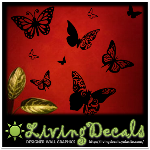 Vinyl Decals Wall Art Stickers - Designer Butterflies