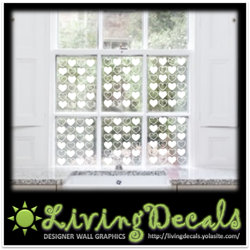 Vinyl Decals Wall Art Stickers - Coloured Hearts