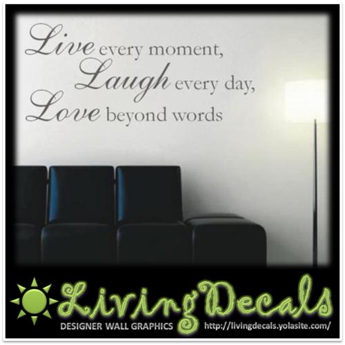 Vinyl Decals Wall Art Stickers - Inspirational Live Laugh Love