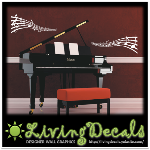 Vinyl Decals Wall Art Stickers - Musical Note Set (Small)