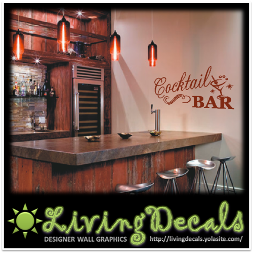 Vinyl Decals Wall Art Stickers - Cocktail Bar