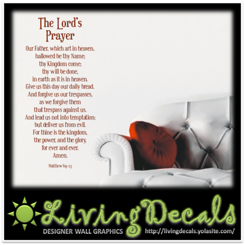 Vinyl Decals Wall Art Stickers - The Lords Prayer