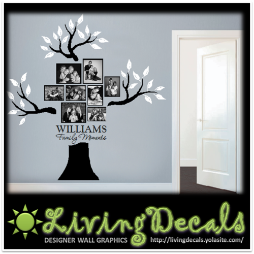 Vinyl Decals Wall Art Stickers - Photo Tree (Large) 8 Photo
