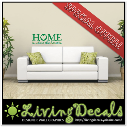 SPECIAL OFFER: Vinyl Decals Wall Art Stickers - "Home Heart"