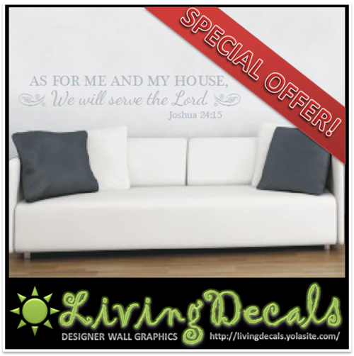 SPECIAL OFFER: Vinyl Decals Wall Art Stickers - "Serve The Lord"