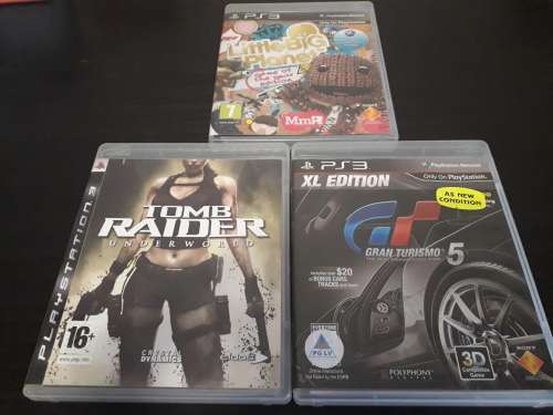 Gran Turismo 5, Tomb Raider Underworld, Little Big planet PS3