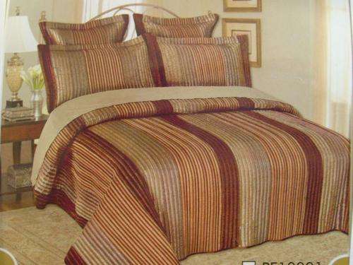 6 PIECE KING SIZE LUXURY POLYSILK AND VELVET BEDSPREAD SET