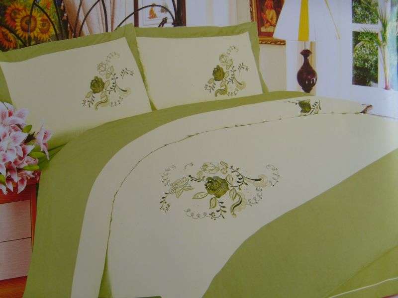 NEW ARRIVED!!! 6 PIECE QUEEN SIZE IMPORTED TOP QUALITY 100% COTTON EMBROIDED DUVET COVER SET