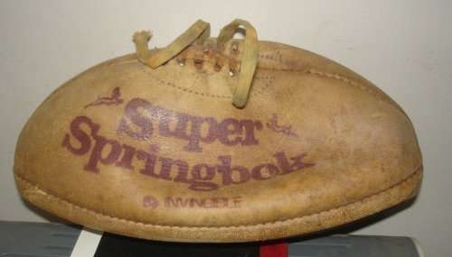 VINTAGE SUPER SPRINGBOK LEATHER RUGBY BALL