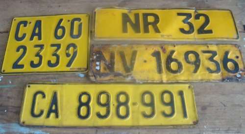 VINTAGE NUMBER PLATES