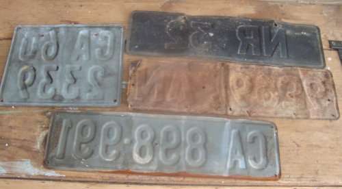 VINTAGE NUMBER PLATES