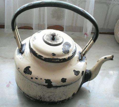 OLD ENAMEL KETTLE