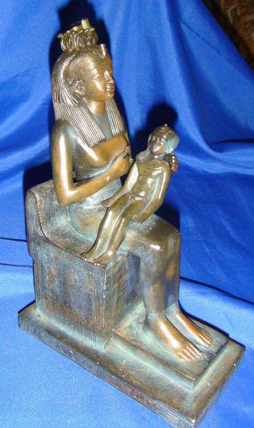 A Fantastic art piece - Egyptian statue of woman and child