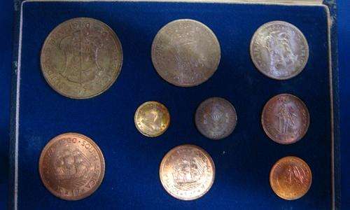 South African coin collection from 1960 including holder