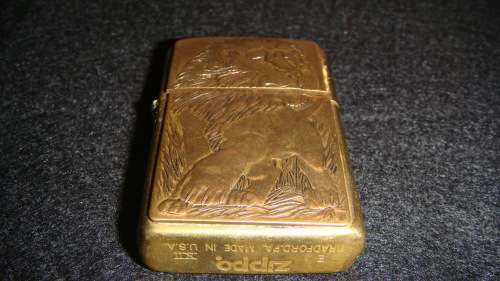 Beautiful Lion Brass Zippo