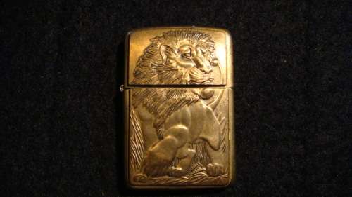 Beautiful Lion Brass Zippo