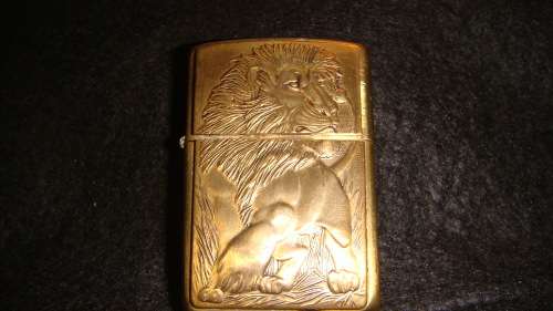 Beautiful Lion Brass Zippo